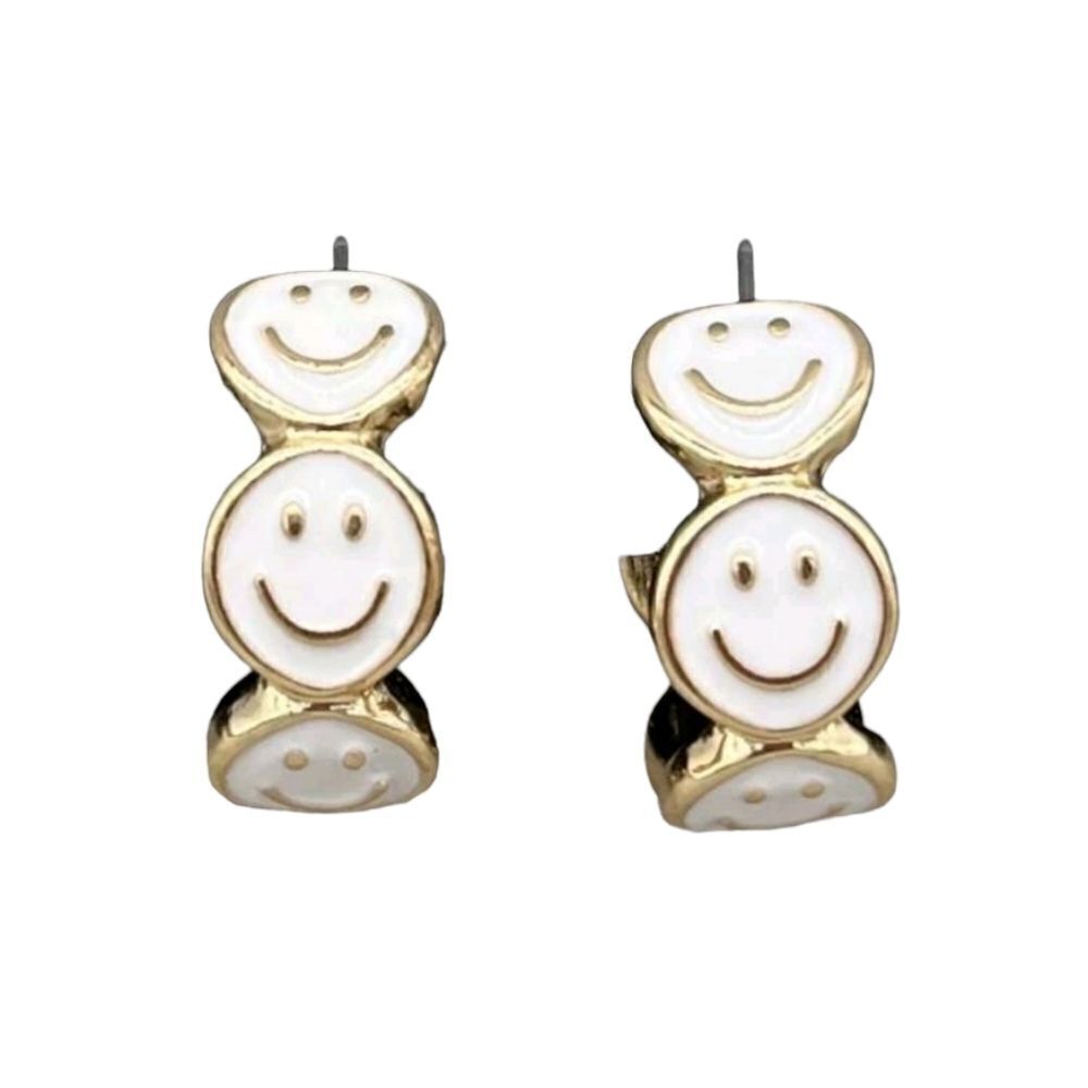 Smiley Face Hoop Earrings